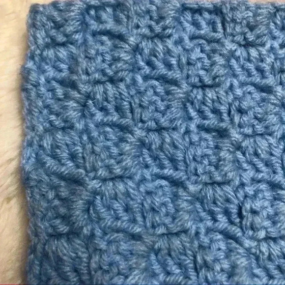 Knit Bear Baby Blanket  Blue - Picture 12 of 16